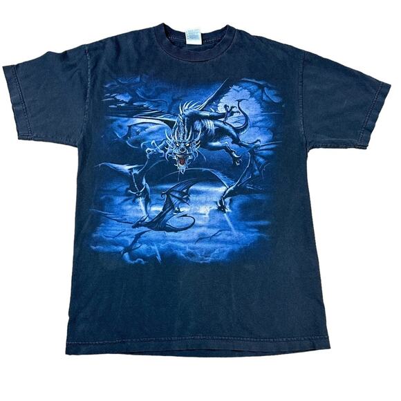Dragons Graphic Tee Blue Size Medium Alstyle Apparel & Activewear - Picture 1 of 6